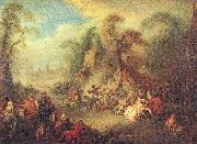 Pater, Jean-Baptiste A Country Festival with Soldiers Rejoicing china oil painting reproduction